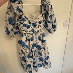 A&F Emerson Poplin Puff Sleeve Mini Dress size L